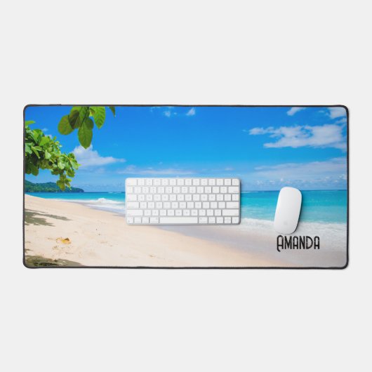 Sonne und tropischer Strand Schreibtischunterlage (Tastatur & Maus)