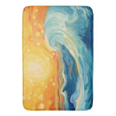 Sonne und Wellen auf Küstenölmalereien Badematte (Vorderseite Vertikal)