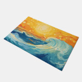 Sonne und Wellen auf Küstenölmalereien Fußmatte (Schrägansicht)