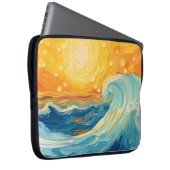 Sonne und Wellen auf Küstenölmalereien Laptopschutzhülle (Vorne Rechts)