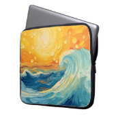 Sonne und Wellen auf Küstenölmalereien Laptopschutzhülle (Vorderseite Links)