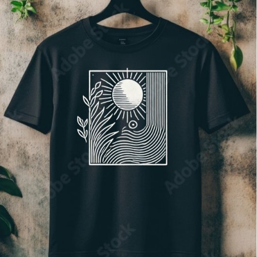 Sonne und Wellen T-Shirt