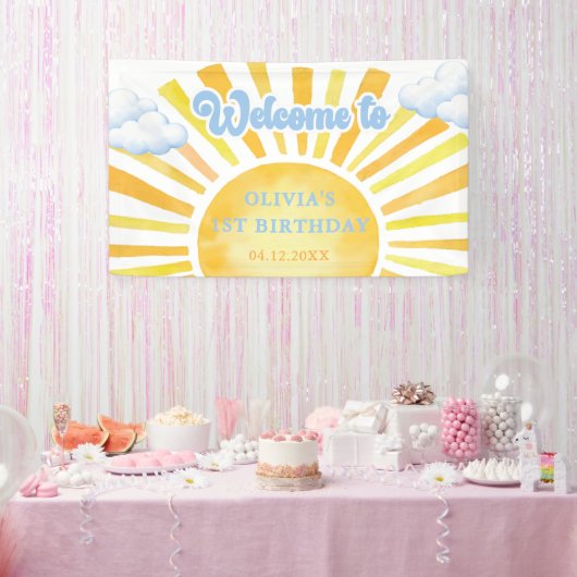 Sonne und Wolken Geburtstagsfeier Banner (Party)