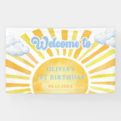 Sonne und Wolken Geburtstagsfeier Banner (Horizontal)