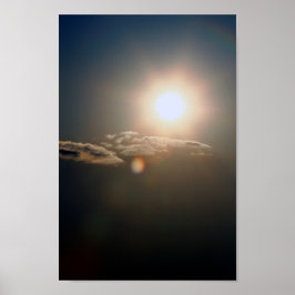 Sonne und Wolken mit blauem Himmel Poster
