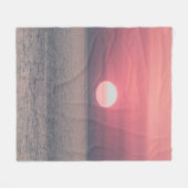 SONNE UNTERGEHT AM MEERESHORIZONT FLEECEDECKE (Vorderseite (Horizontal))