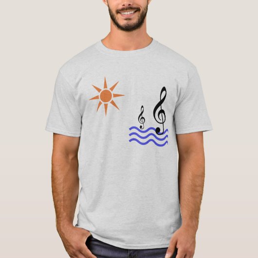 Sonne, Wasser und Musiknote T-Shirt (Vorderseite)