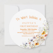 Sonne | Wildblume Kinder 1 Geburtstag Party Foto Einladung (Rückseite)