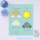 Sonne Wolken Regenbogen Wetter Schulprojekt ClipAr Flyer (Einzeln)