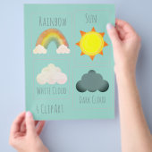 Sonne Wolken Regenbogen Wetter Schulprojekt ClipAr Flyer (Hand)