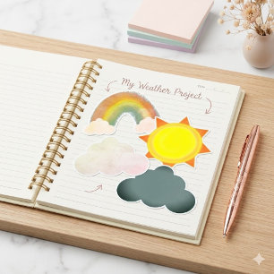 Sonne Wolken Regenbogen Wetter Schulprojekt ClipAr Flyer