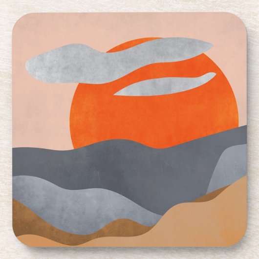 Sonne, Wolken und Wasser gestrichen Getränkeuntersetzer (Vorderseite)