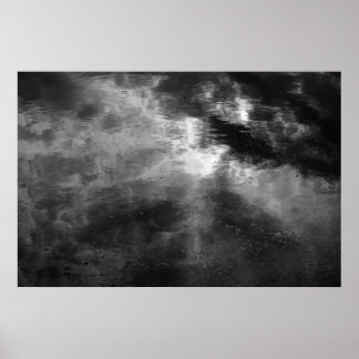 Sonne, Wolken, Wasser und Duckweed. Poster
