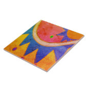 Sonnen Abstrakte digitale Malerei Fliese (Seite)