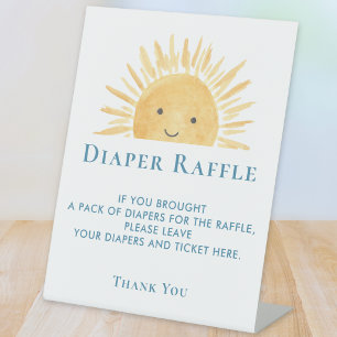 Sonnen-Baby-Party-Windel-Raffle Sockelschild