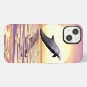 Sonnen-Delfin iPhone Hülle (Rückseite (Horizontal))