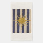 Sonnen-Design Blau-Weiß gestreiftes Gästetuch Serviette (Vorderseite)