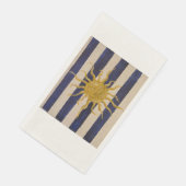 Sonnen-Design Blau-Weiß gestreiftes Gästetuch Serviette (Ecke)
