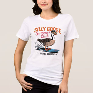 Sonnen draußen, Schatz raus" - Albernes Gänsesurfe Tri-Blend Shirt