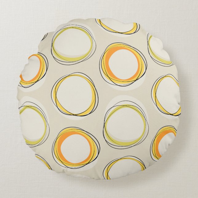 Sonnen Finsternis mid_-_Century Modern, Black - Rundes Kissen (Vorderseite)