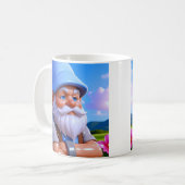 Sonnen-Garten-Gnom Kaffeetasse (Vorderseite Links)