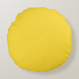Sonnen Gelb Einfarbige Farbe   Klassisch Elegant Rundes Kissen