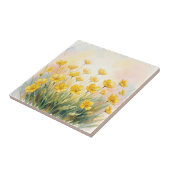 Sonnen-Gelbe Wildblumen-Wasserfarbe Fliese (Seite)