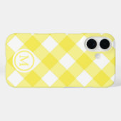 Sonnen Gelbes Gingham-Monogramm Case-Mate iPhone Hülle (Rückseite (Horizontal))