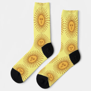 Sonnen-Gesicht Kunstillustration Thunder_Cove Socken