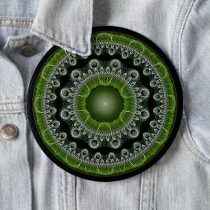 Sonnen-glänzendes Fraktal-Ornament Button