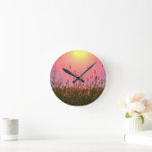 Sonnen - Gräser Runde Wanduhr (Zuhause)