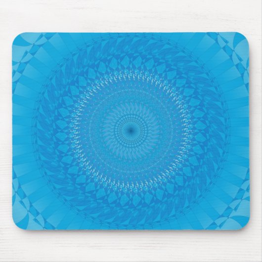 Sonnen-Mandala Hellblau Mousepad (Vorne)