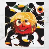 SONNEN! SONNENSCHEIN! :) SPOOKY HALOWEEN PUMPKIN S WEINETIKETT (Einzelnes Label)