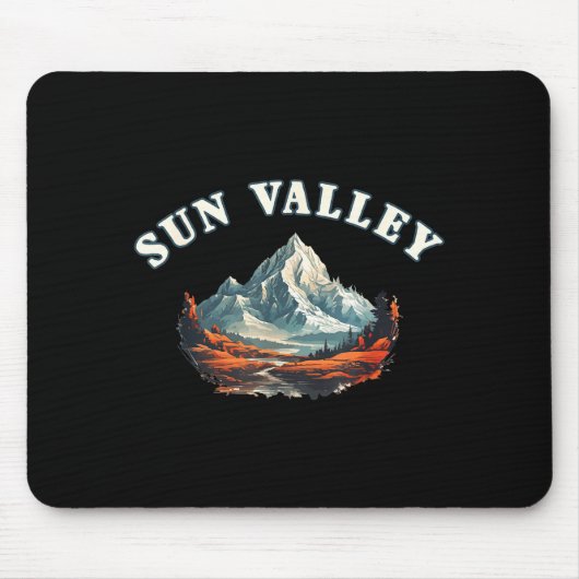 Sonnen-Tal Berglandschaft Vintage-Wanderung Mousepad (Vorne)