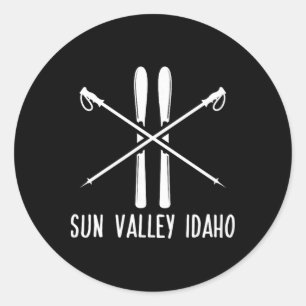 Sonnen-Tal Idaho Skigebiet Skifahren Skier Urlaub Runder Aufkleber