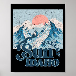 Sonnen-Tal Idaho Vintage-Schneeberg-Ski fahren Poster