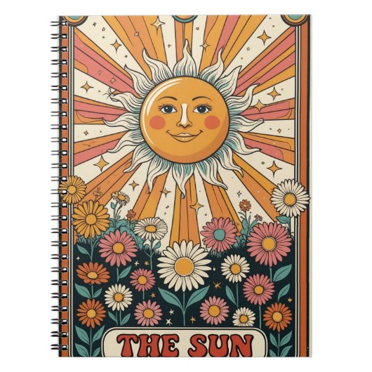 Sonnen-Tarot-Notizbuch, Boho-Sonnen-Journal Notizblock (Vorderseite)