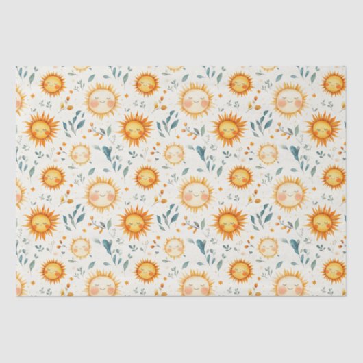 Sonnen- und Blume Babygeschenke Seidenpapier (Vorderseite)