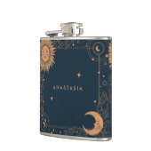 Sonnen- und Mondfliege Personalisierte Hüftflasche Flachmann (Links)