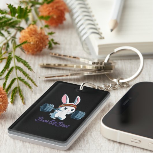 Sonnen von Sl Ness Kaninchen-Hasen Lover Gym Worko Schlüsselanhänger (Vorderseite rechts)
