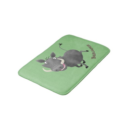 Sonnenafrikanische Warthos-Schwein-Cartoon-Illustr Badematte (Schrägansicht)