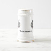 Sonnenafrikanische Warthos-Schwein-Cartoon-Illustr Bierglas (Mittel)