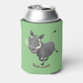 Sonnenafrikanische Warthos-Schwein-Cartoon-Illustr Dosenkühler (Kanne Rückseite)