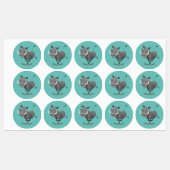 Sonnenafrikanische Warthos-Schwein-Cartoon-Illustr Etiketten (Blatt)