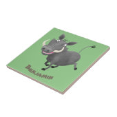 Sonnenafrikanische Warthos-Schwein-Cartoon-Illustr Fliese (Seite)