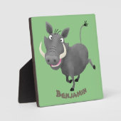 Sonnenafrikanische Warthos-Schwein-Cartoon-Illustr Fotoplatte (Vorderseite)