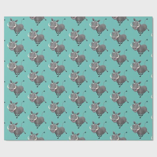 Sonnenafrikanische Warthos-Schwein-Cartoon-Illustr Geschenkpapier (Flach)