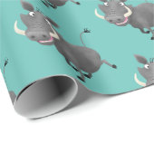 Sonnenafrikanische Warthos-Schwein-Cartoon-Illustr Geschenkpapier (Rolleneckpunkt)