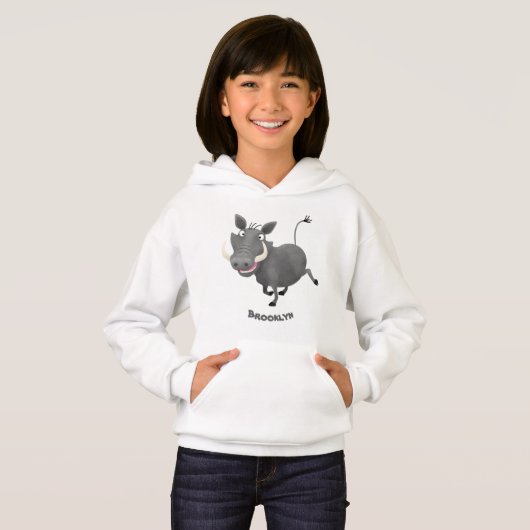 Sonnenafrikanische Warthos-Schwein-Cartoon-Illustr Hoodie (Vorne ganz)
