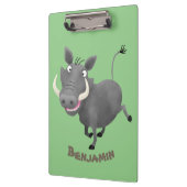 Sonnenafrikanische Warthos-Schwein-Cartoon-Illustr Klemmbrett (Links)